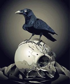 Crow And Skull Paint By Numbers