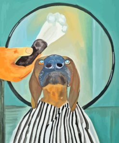 Dachshund Dog At The Barber Paint By Numbers