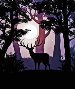 Deer In Moonlight Paint By Numbers