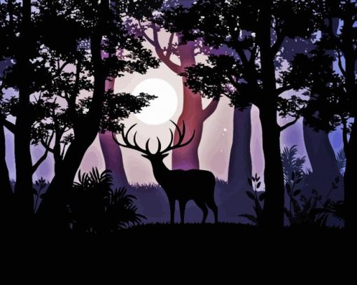 Deer In Moonlight Paint By Numbers