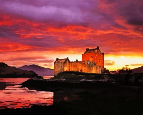 Eilean Donan Sunset Paint By Numbers