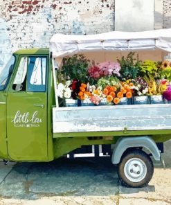 Flowers In Old Truck Paint By Numbers