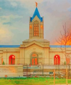 Fort Collins Colorado Temple Sunset Paint By Numbers