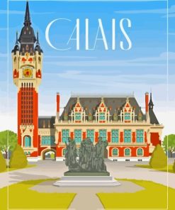 France Calais Town Hall Poster Paint By Numbers