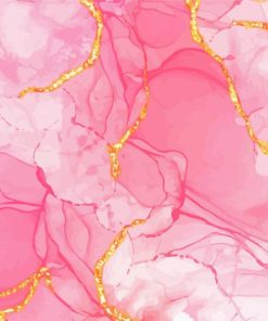 Golden Glitter And Pink Marble Paint By Numbers