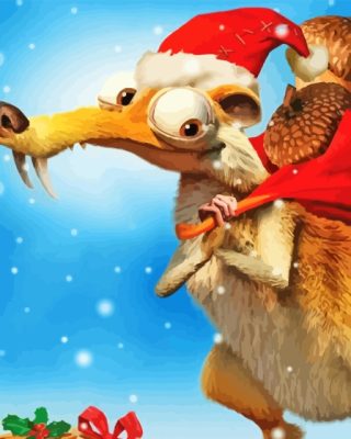 Ice Age Scrat Santa Paint By Numbers