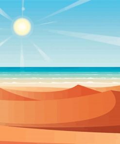 Illustration Desert Beach Paint By Numbers