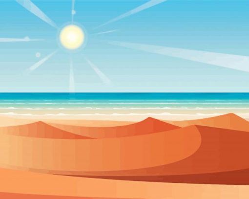 Illustration Desert Beach Paint By Numbers