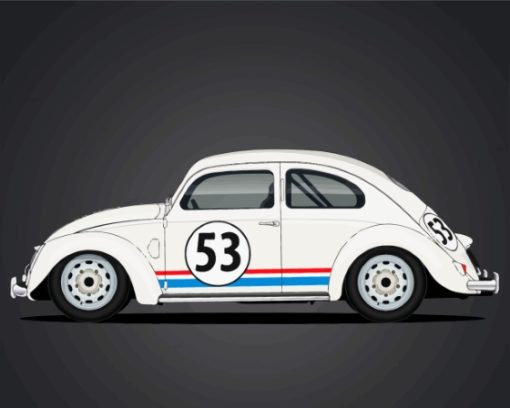 Illustration Herbie Car Paint By Numbers