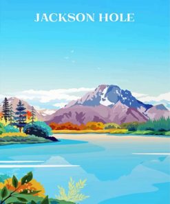 Jackson Hole Lake Wyoming Poster Paint By Numbers