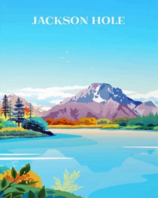 Jackson Hole Lake Wyoming Poster Paint By Numbers