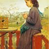 Jacob Maris Girl Knitting On A Balcony Paint By Numbers