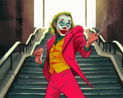 Joker Smoking And Dancing On Stairs Paint By Numbers