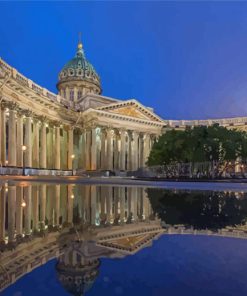 Kazan Cathedral Water Reflection Paint By Numbers