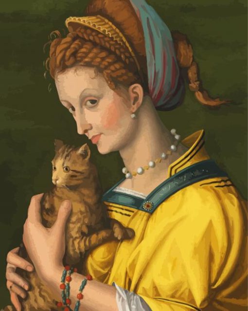 Lady And Cat Paint By Numbers