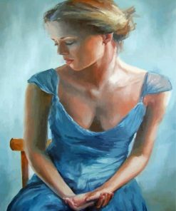 Lady In Blue Dress Paint By Numbers