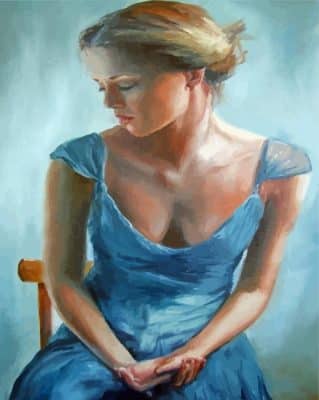 Lady In Blue Dress Paint By Numbers