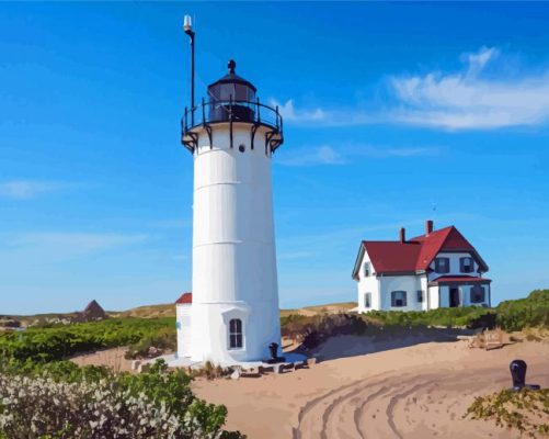 Massachusetts Provincetown Race Lighthouse Paint By Numbers