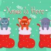 Merry Christmas Cats In Stockings Paint By Numbers