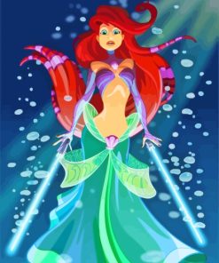 Modern Disney Princess Ariel Mermaid Paint By Numbers