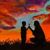 Mom And Son Silhouette Paint By Numbers