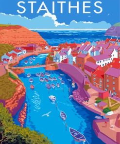 North Yorkshire Staithes Poster Paint By Numbers