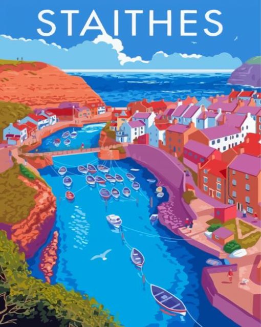 North Yorkshire Staithes Poster Paint By Numbers