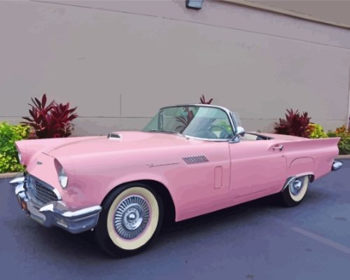 Pink 57 Thunderbird Paint By Numbers