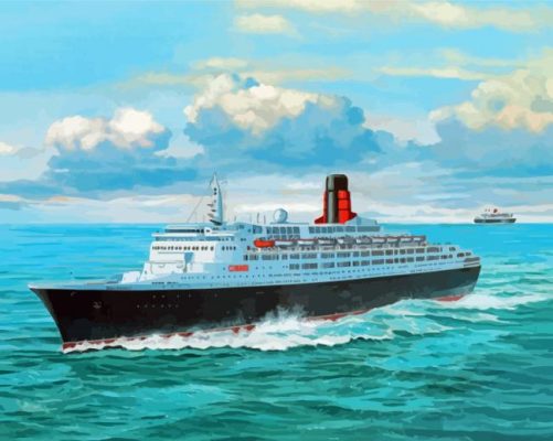 QE2 Ocean Liner Art Paint By Numbers