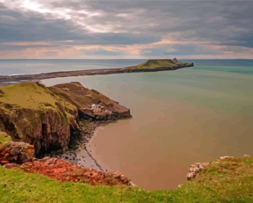 Rhossili Worms Head Island Paint By Numbers