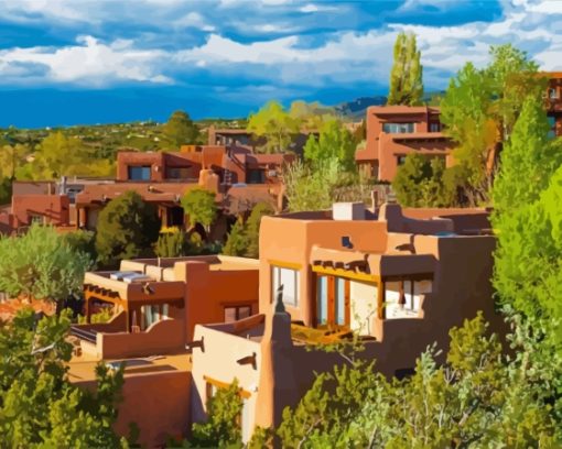 Santa Fe Houses Paint By Numbers