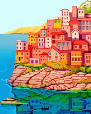 Sardinia Buildings Art Paint By Numbers