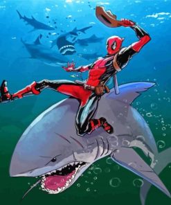 Shark And Deadpool Paint By Numbers