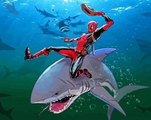 Shark And Deadpool Paint By Numbers