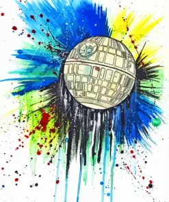 Splatter Death Star Space Paint By Numbers