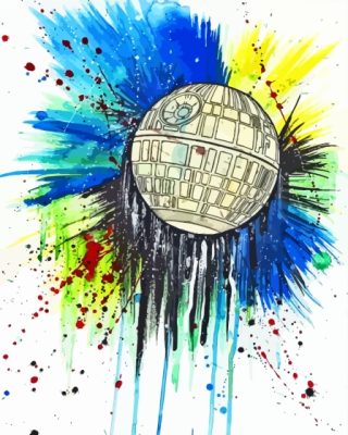 Splatter Death Star Space Paint By Numbers