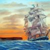 Square Rigger Ship In Sea Paint By Numbers