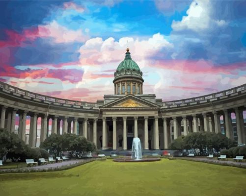 Sunset At Kazan Cathedral Paint By Numbers