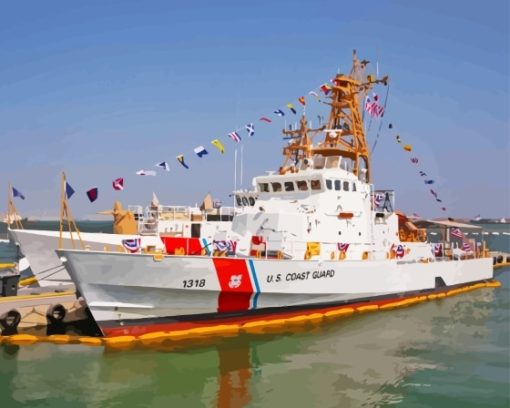 United States Coast Guard Boat Paint By Numbers