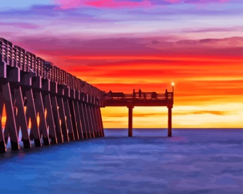 Venice Florida Pier Sunset Paint By Numbers