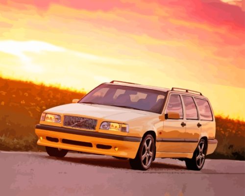 Volvo 850 Car At Sunset Paint By Numbers