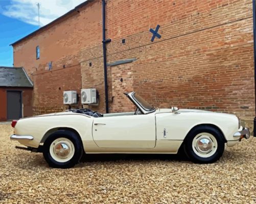 White Classic Triumph Spitfire Mk3 Paint By Numbers