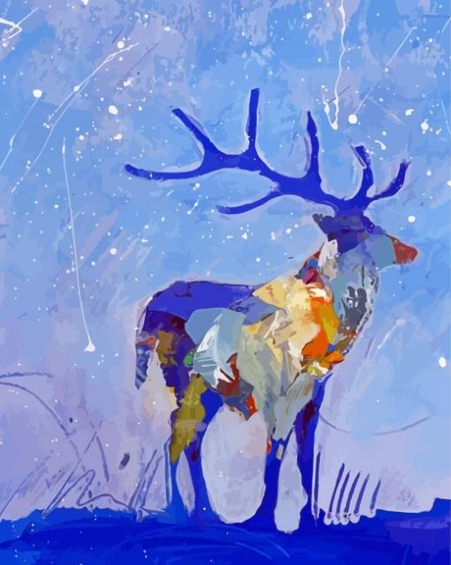 Abstract Winter Fawn Paint By Numbers