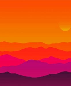 Aesthetic Mountain Silhouette Paint By Numbers