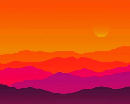 Aesthetic Mountain Silhouette Paint By Numbers