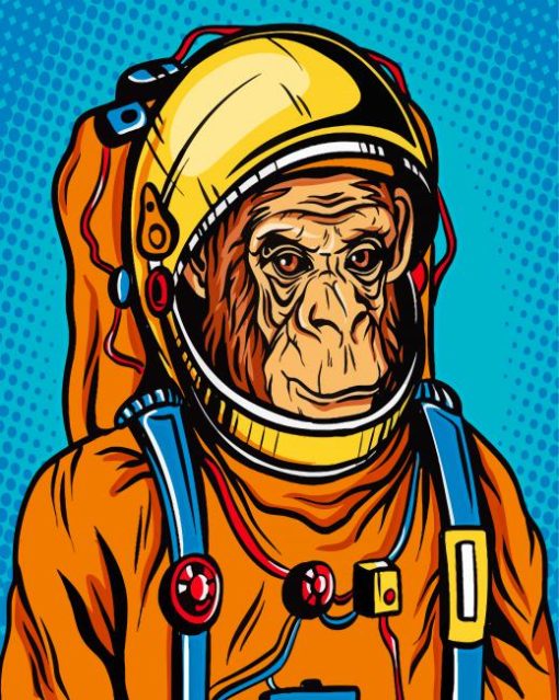 Aesthetic Space Astronaut Chimp Paint By Numbers