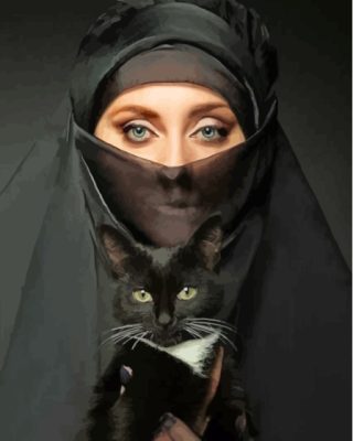 Arab Lady And Cat Paint By Numbers