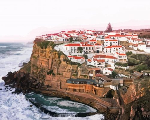 Azenhas Do Mar Sintra Town Paint By Numbers