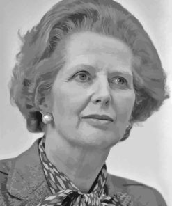 Black And White Margaret Hilda Thatcher Paint By Numbers