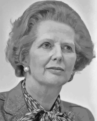 Black And White Margaret Hilda Thatcher Paint By Numbers